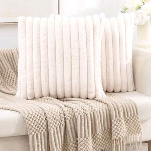 Plush Cream Throw Pillows